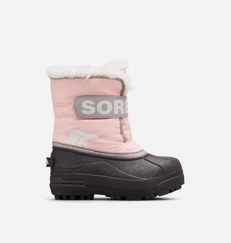 Kids Snow Boots Pink/Black - Sorel Toddler Commander™ - 518-YTBLXA